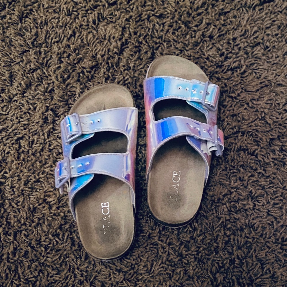 EUC Iridescent Slip-On Sandals!! Super cute, and perfect for summer weather!!